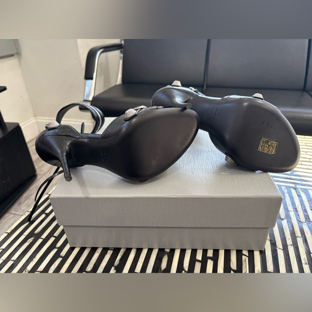 Authentic NIB Balenciaga Black Cagole Leather Women's Heels-Retails $1450 - Picture 6 of 9